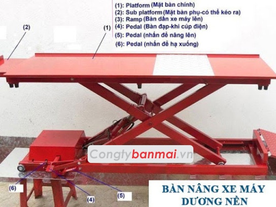 cấu tạo bàn nâng xe máy