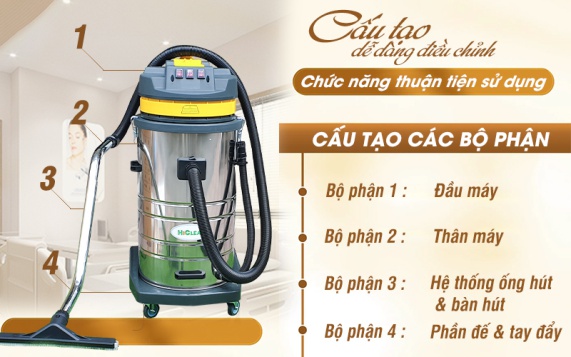 cấu tạo máy hút bụi Hiclean