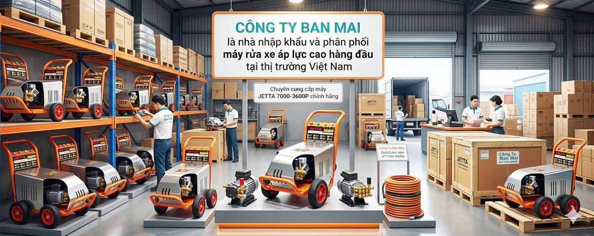 Công Ty Ban Mai là nhà nhập khẩu và phân phối máy rửa xe áp lực cao hàng đầu tại thị trường Việt Nam
