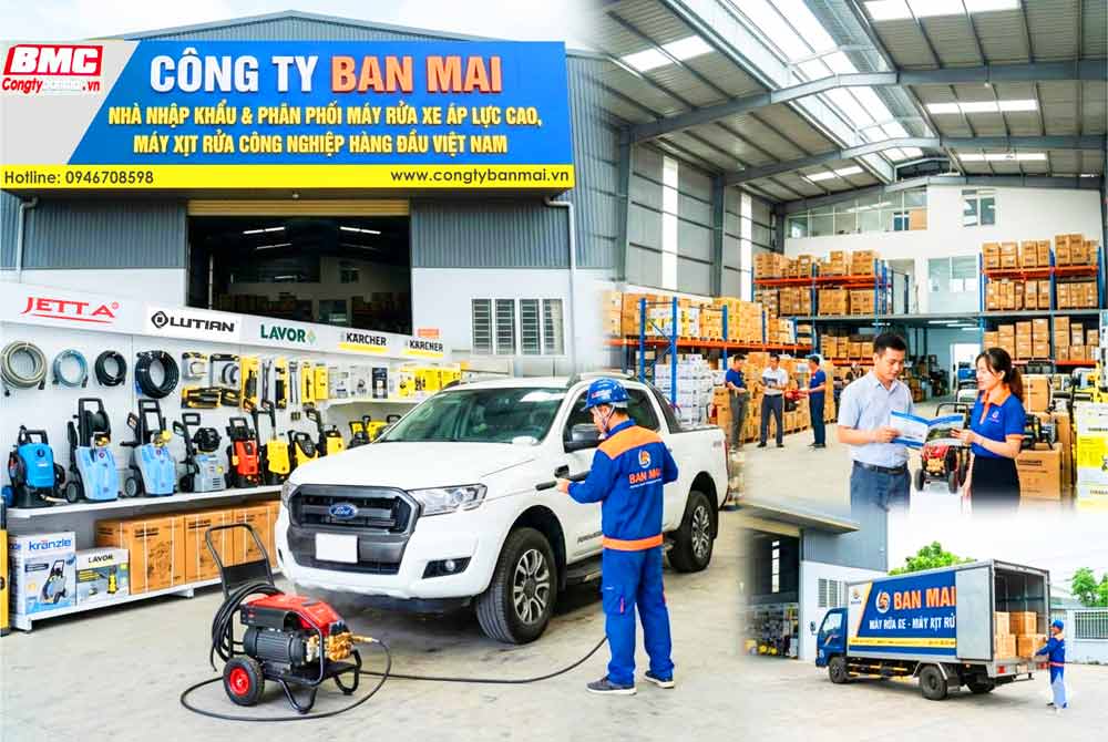 Công Ty Ban Mai là nhà nhập khẩu và phân phối máy rửa xe áp lực cao hàng đầu tại thị trường Việt Nam