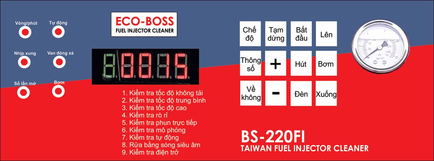 Hình ảnh mặt Panel máy súc béc phun BS-220FI