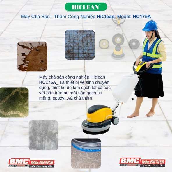 hình ảnh máy chà sàn công nghiệp Hiclean HC-175A