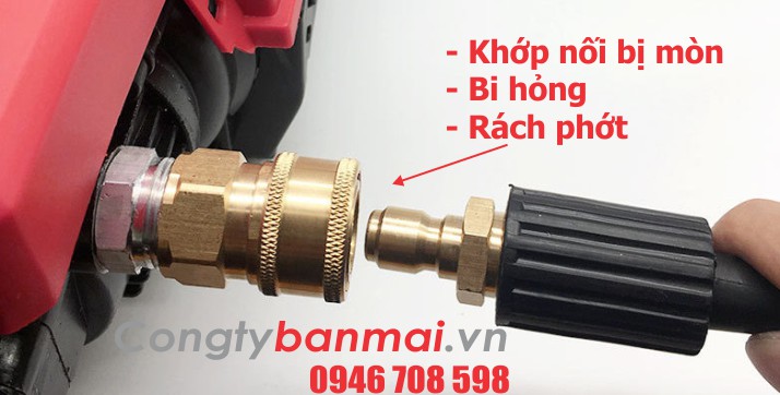 khớp nối nhanh bị hỏng rò nước