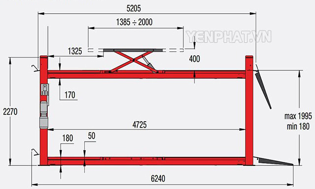 móng cầu nâng 4 trụ