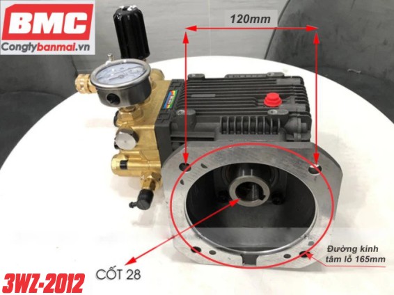 Kichs thước đầu bơm rửa xe Lutian 3WZ-2012C