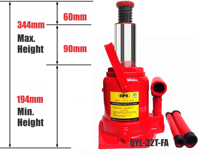kích thước kích thuỷ lực 32 tấn QYL-32T-FA