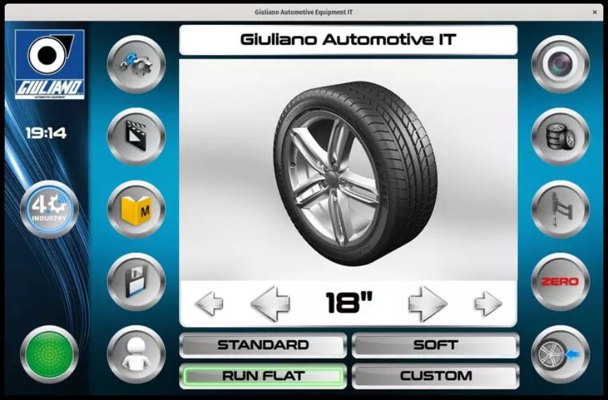 Hình ảnh màn hình điều khiển máy ra vào lốp tự động robot T-REC