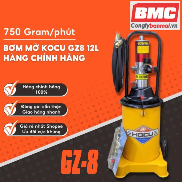 máy bơm mỡ khí nén Kocu GZ-8 hàng chính hãng