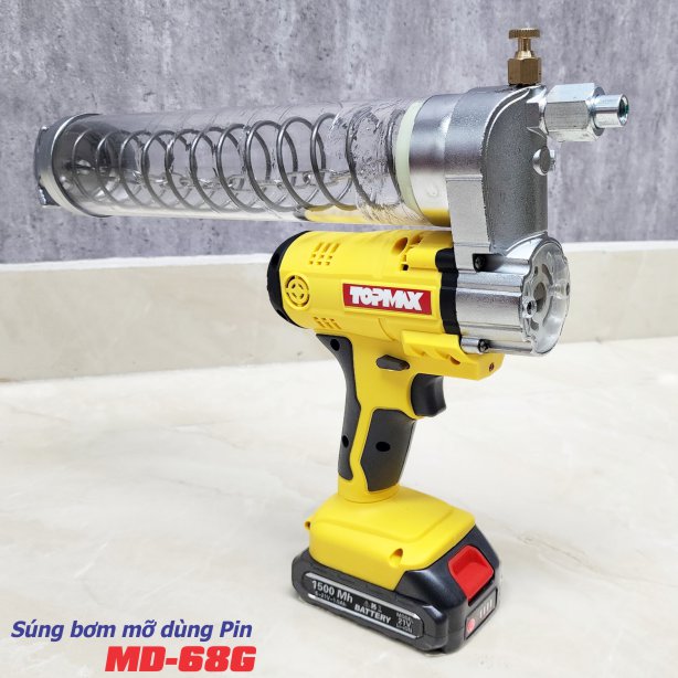 Máy bơm mỡ cầm tay dùng Pin TOPMAX MD-68G