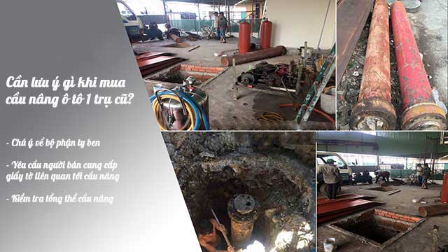 cầu nâng 1 trụ rửa xe cũ thanh lý