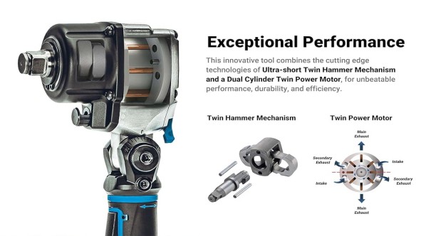 súng mở ốc 2 búa dùng hơi