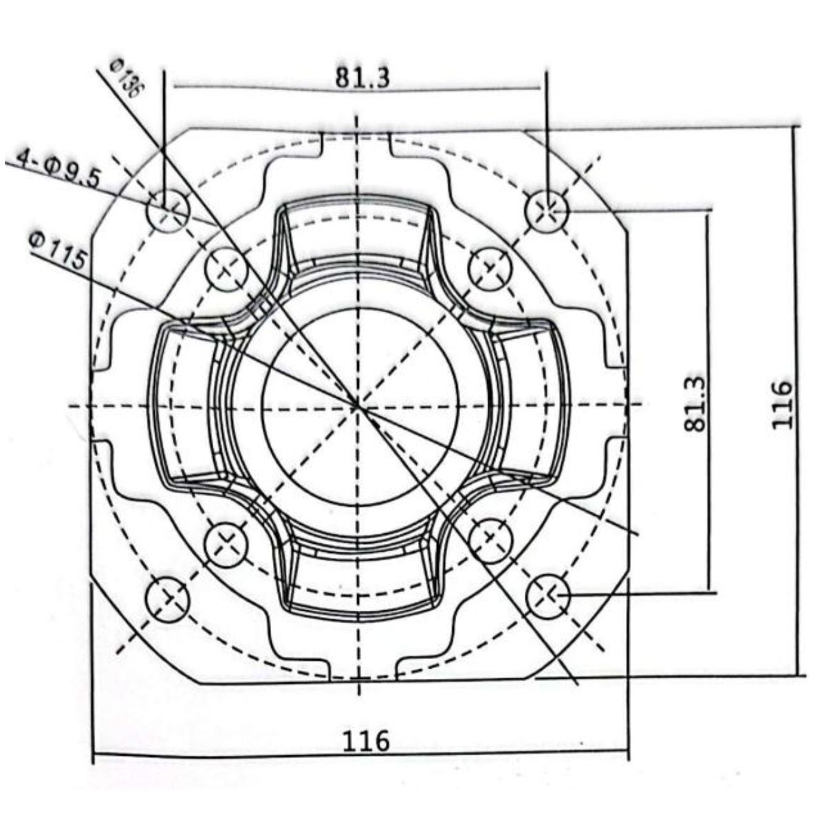 Thông số kích thước đầu bơm rửa xe 2,2 KW