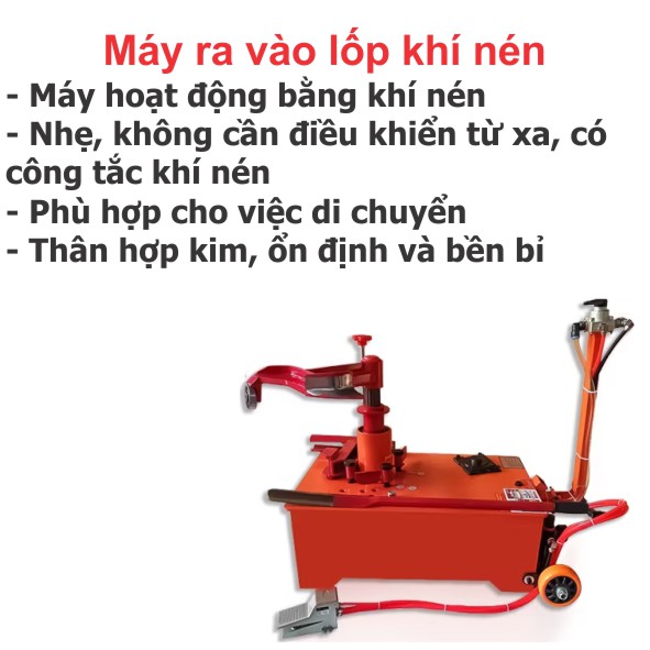 ưu điểm máy ra vào lốp hoạt động bằng khí nén