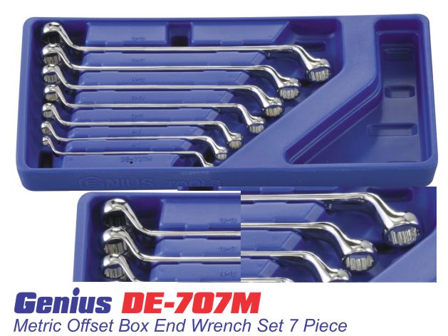 Bộ cờ lê 2 đầu tròng hệ mét 7 chiếc Genius DE-707M