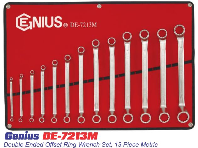 Bộ cờ lê hai đầu tròng hệ mét 13 chiếc hệ mét Genius DE-7213M
