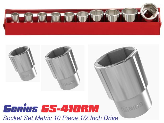bộ đầu khẩu tuýp lục giác 1/2 inch 10 chi tiết Genius GS-410RM