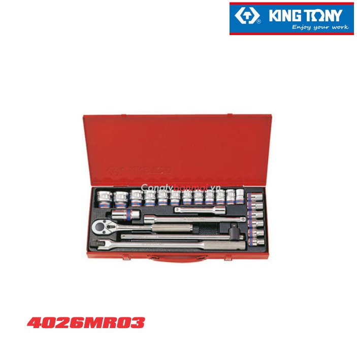 Bộ khẩu tuýp hoa thị 1/2'' Kingtony 4026MR03