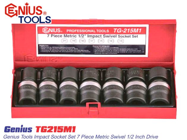 Bộ khẩu tuýp lắc léo 1/2 inch (7 chi tiết) Genius TG215M1
