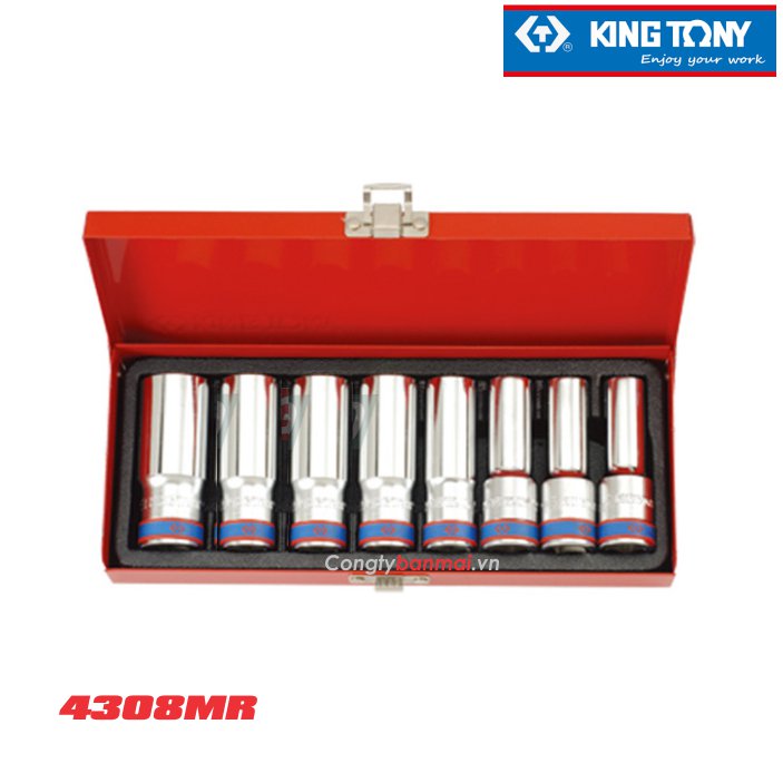 Bộ khẩu tuýp lục giác 1/2'' Kingtony 4308MR