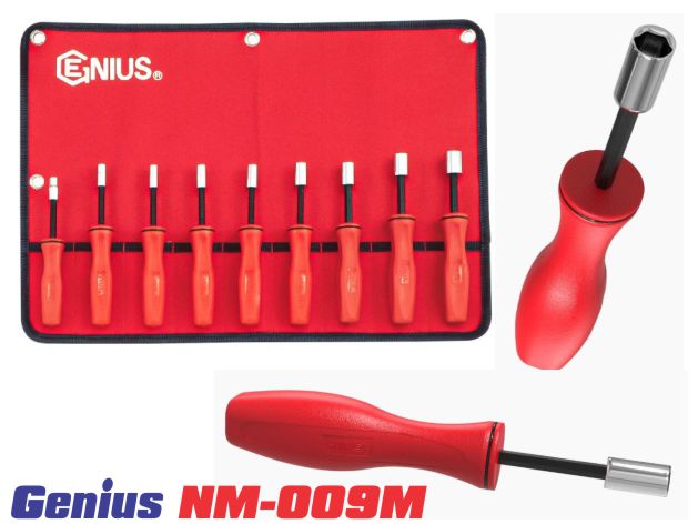 Bộ tuýp vặn ốc lục giác hệ mét 9 chi tiết có nam châm – Genius Tools NM-009M