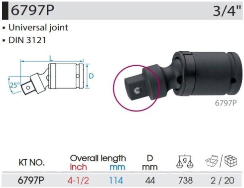 đầu nối lắc léo đa năng 3/4 inch kingtony