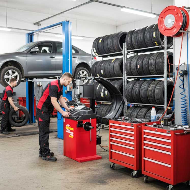 Hình ảnh máy cân bằng lốp tự động TC-B508