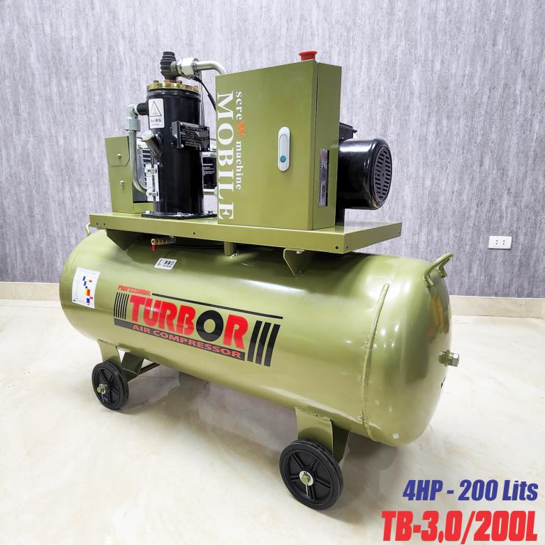 Hình ảnh máy nén khí trục vít di động TurBor TB-3.0/200L công suất 4HP