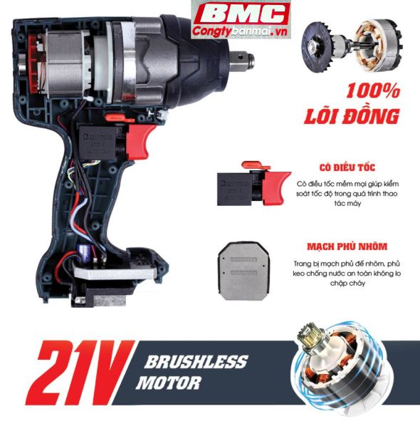 Hình ảnh máy siết bu lông dùng pin 1/2 inch Workfix WF-IW650N