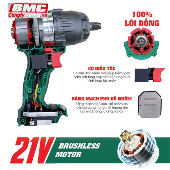 Hình ảnh máy siết bu lông pin 1/2 inch Workfix WF-IW950N