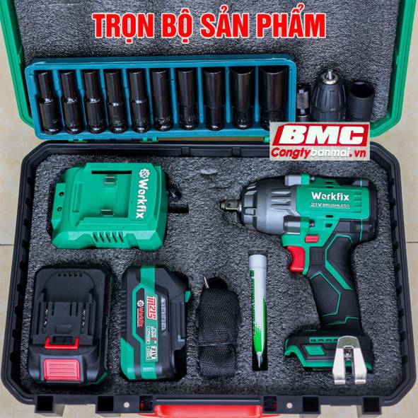 Hình ảnh pin máy bắt ốc dùng pin Workfix 1/2 inch WF-IW950N