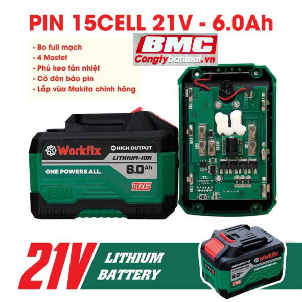 Hình ảnh Pin máy siết bu lông dùng pin Workfix WF-IW2100N