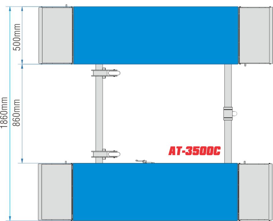 Kích thước cầu nâng cắt kéo di động 3,5 tấn Autolift AT-3500C