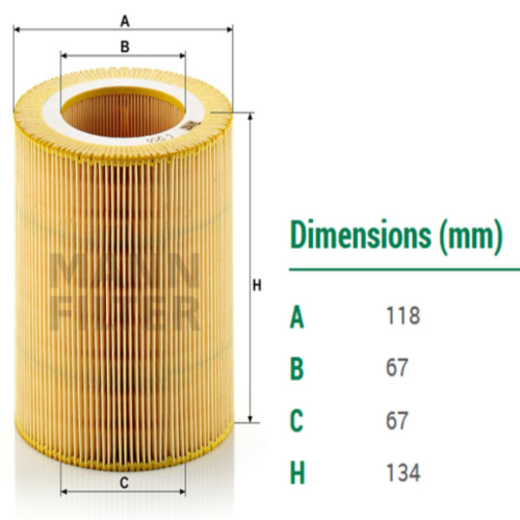 kích thước Lọc khí C 1250L