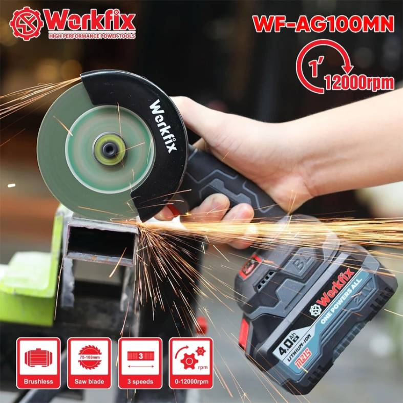 máy cắt mini dùng Pin cầm tay Workfix WF-AG100MN