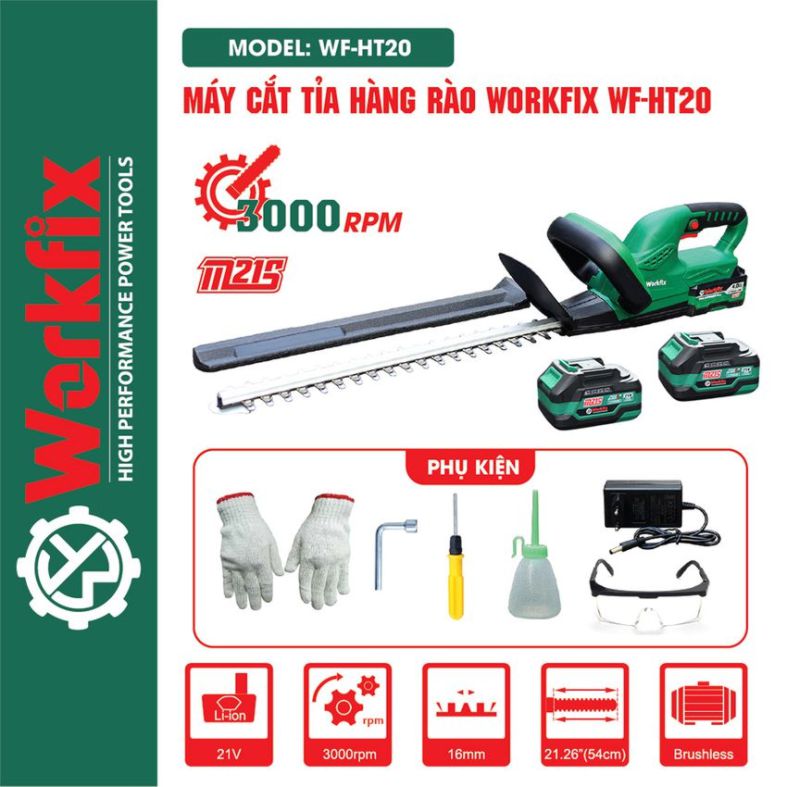 Máy cắt tỉa hàn rào dùng Pin Workfix WF-HT20