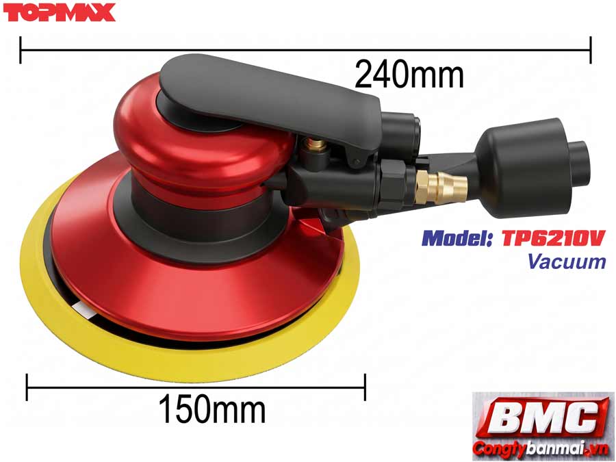 Máy chà nhám rung hơi tự hút bụi Topmax TP6210V, 6 inch