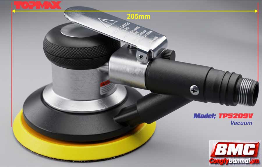 Máy chà nhám rung khí nén tự hút bụi Topmax TP5209V, 5 inch