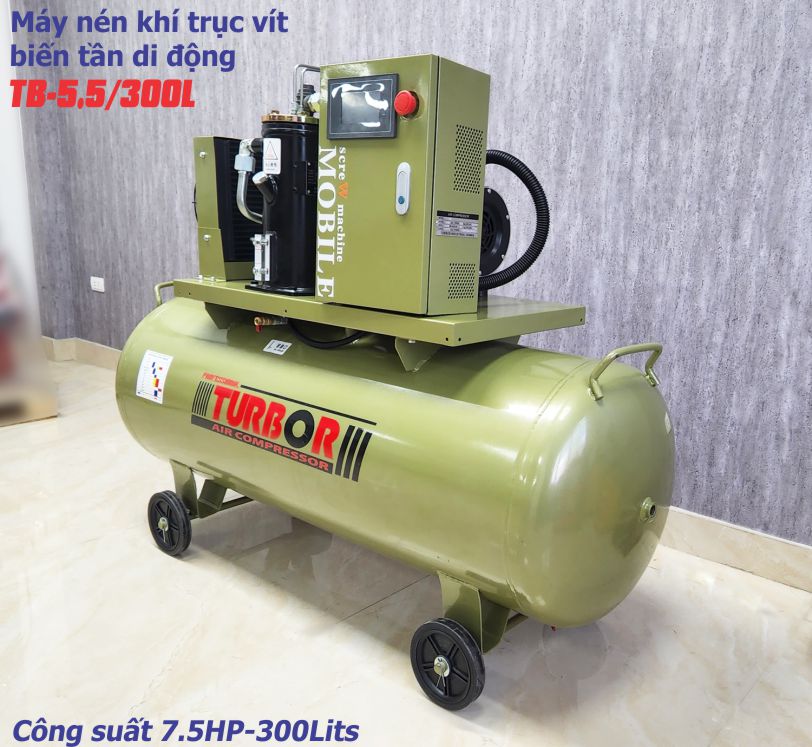 Máy nén khí trục vít di động mini Turbor TB-5.5/300L