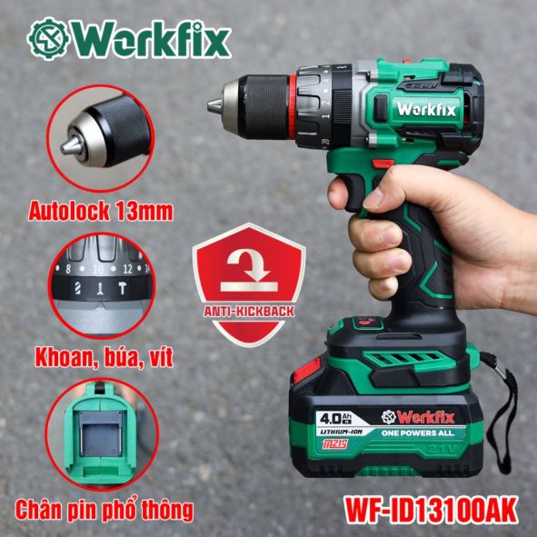 Máy khoan dùng Pin cầm tay Workfix WF-ID13100AK