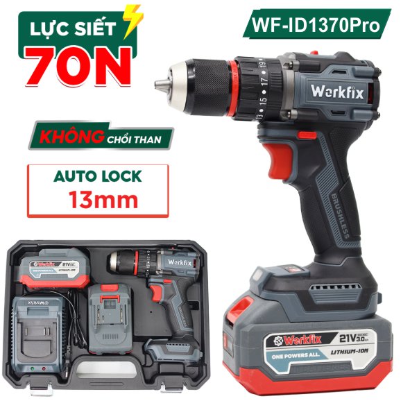 Máy khoan pin dùng tay Workfix 13mm WF-ID1370pro
