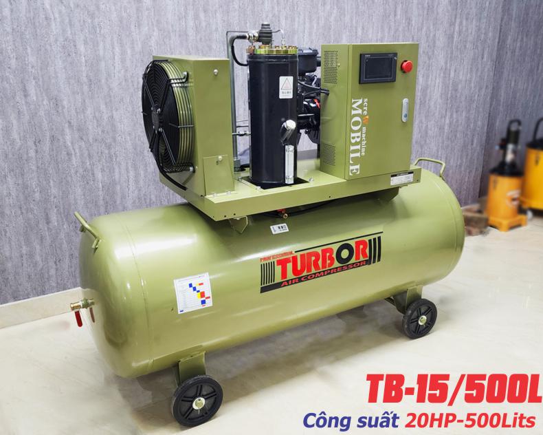 Máy nén hơi trục vít di động TurBor TB-15/500L Công suất 15 Kw