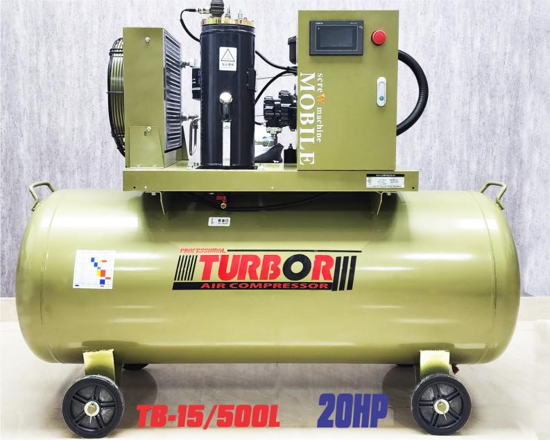 Máy nén hơi trục vít di động TurBor TB-15/500L Công suất 20Hp