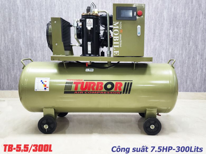 Máy hơi trục vít mini turbor TB-5.5/300L 7,5HP
