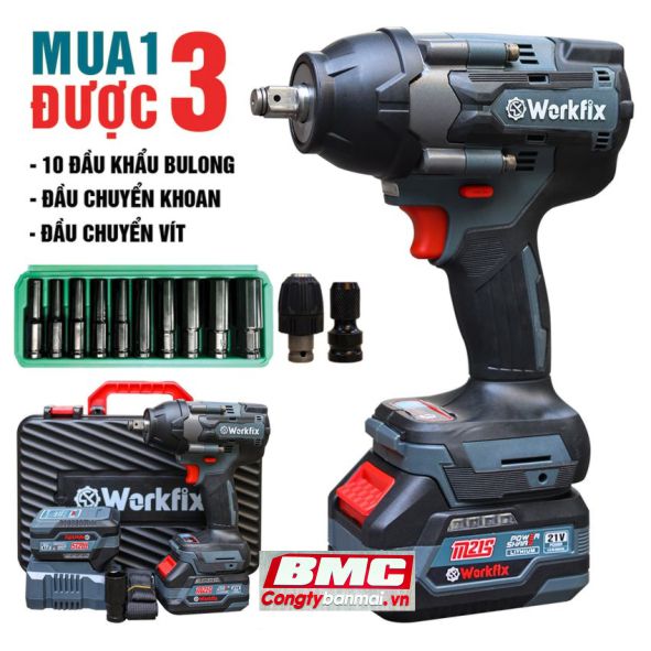 Máy siết bu lông dùng pin 1/2 inch Workfix WF-IW650N