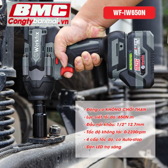 Máy siết bu lông pin giá rẻ 1/2 inch WF-IW650N