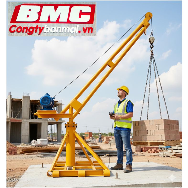 Máy tời xây dựng quay 360 độ 1 tấn kg