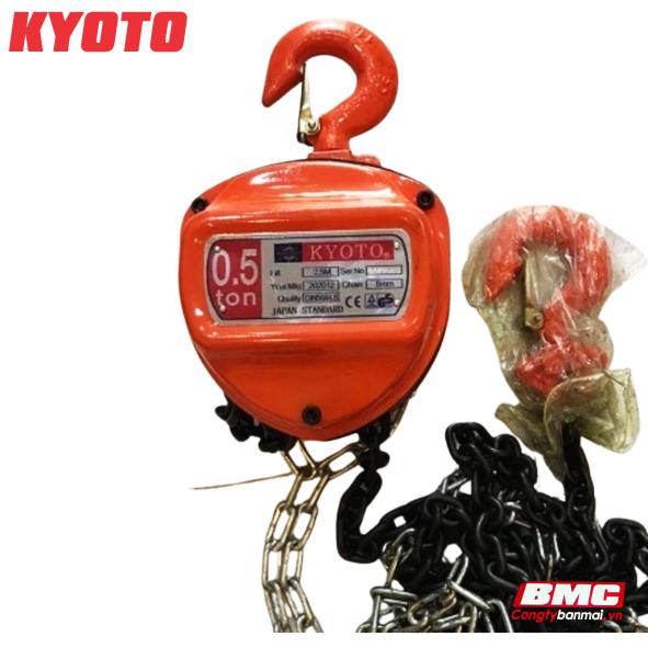 Pa lăng xích kéo tay Kyoto 0.5 tấn 2.5 mét HSC0525