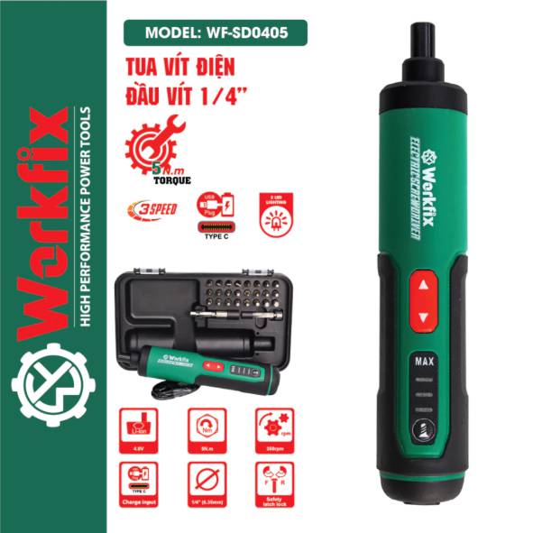 súng siết vít dùng Pin Workfix WF-SD0405