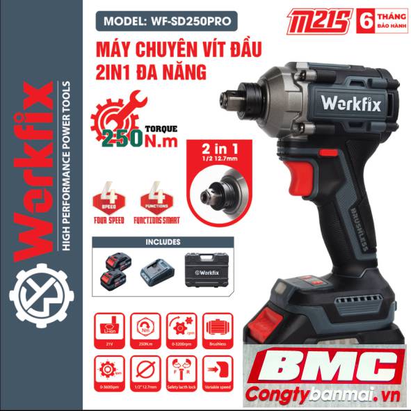 Súng siết vít dùng Pin Workfix WF-SD250PRO