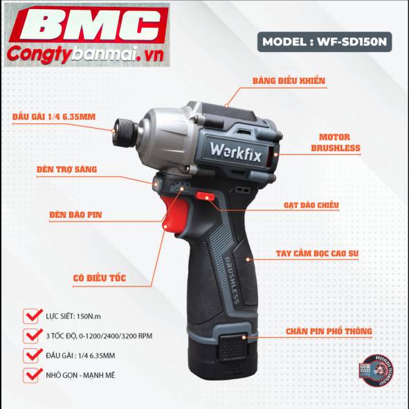 Súng siết vít Workfix WF-SD150N